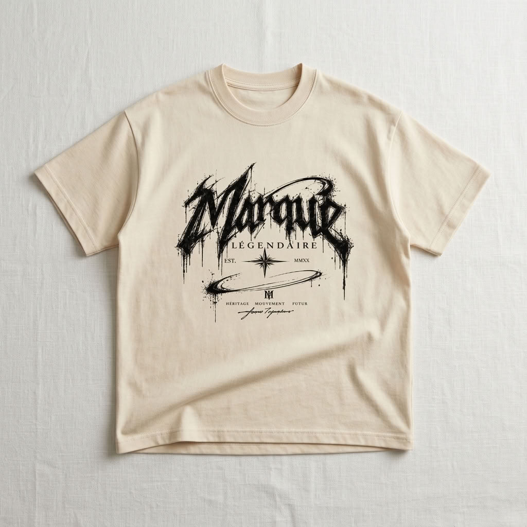 Marque Légendaire Drip Graphic Oversized T-Shirt | 300GSM — Apparel & Accessories > Clothing > Shirts & Tops Detail View 10 | Legendary Branding