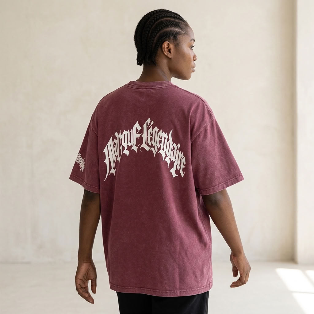 Marque Légendaire Snow Wash Oversized T-Shirt | 250GSM — Apparel & Accessories > Clothing > Shirts & Tops Detail View 6 | Legendary Branding