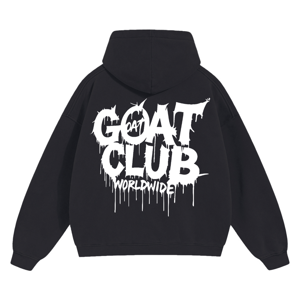 GOAT Club Drip Oversized Hoodie - Legendary Branding
