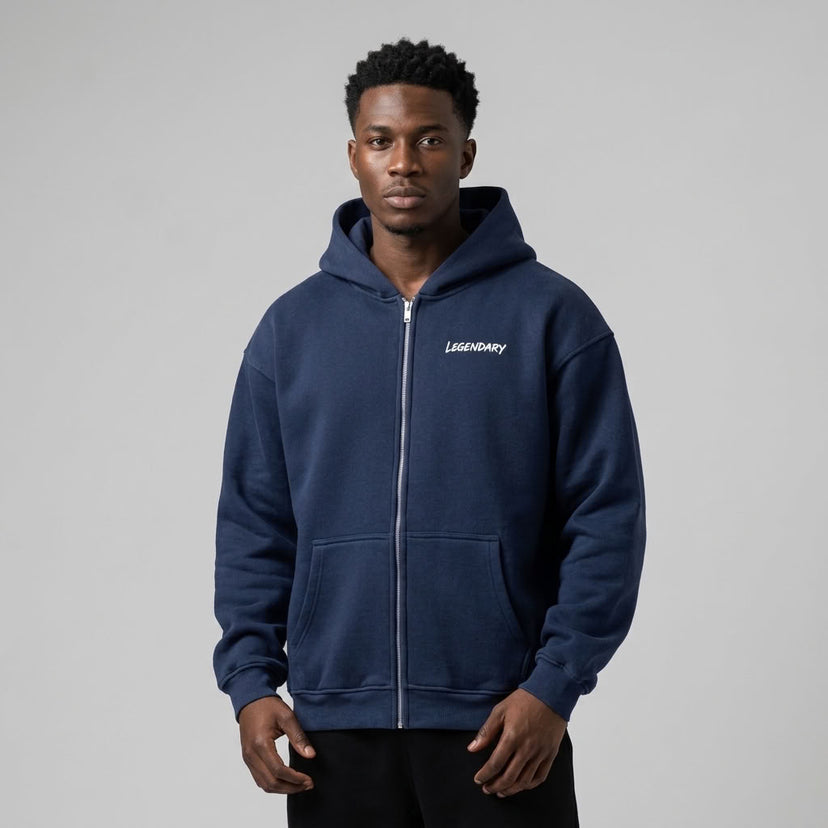 Legendary Branding Fleece Zip-Up | 380GSM — Apparel & Accessories > Clothing > Activewear > Hoodies Detail View 11 | Legendary Branding
