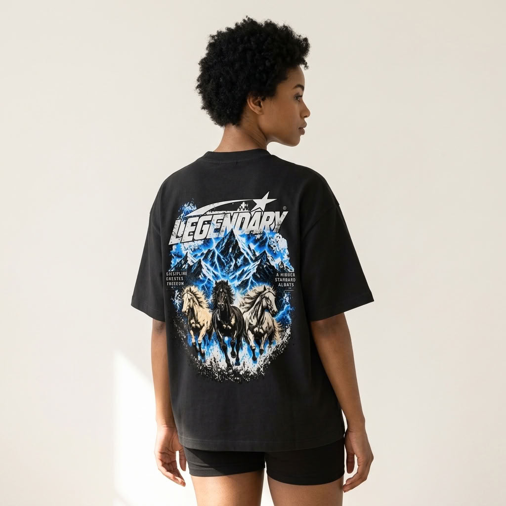 Legendary Discipline Boxy T-Shirt | 400GSM — Apparel & Accessories > Clothing > Shirts & Tops Detail View 5 | Legendary Branding