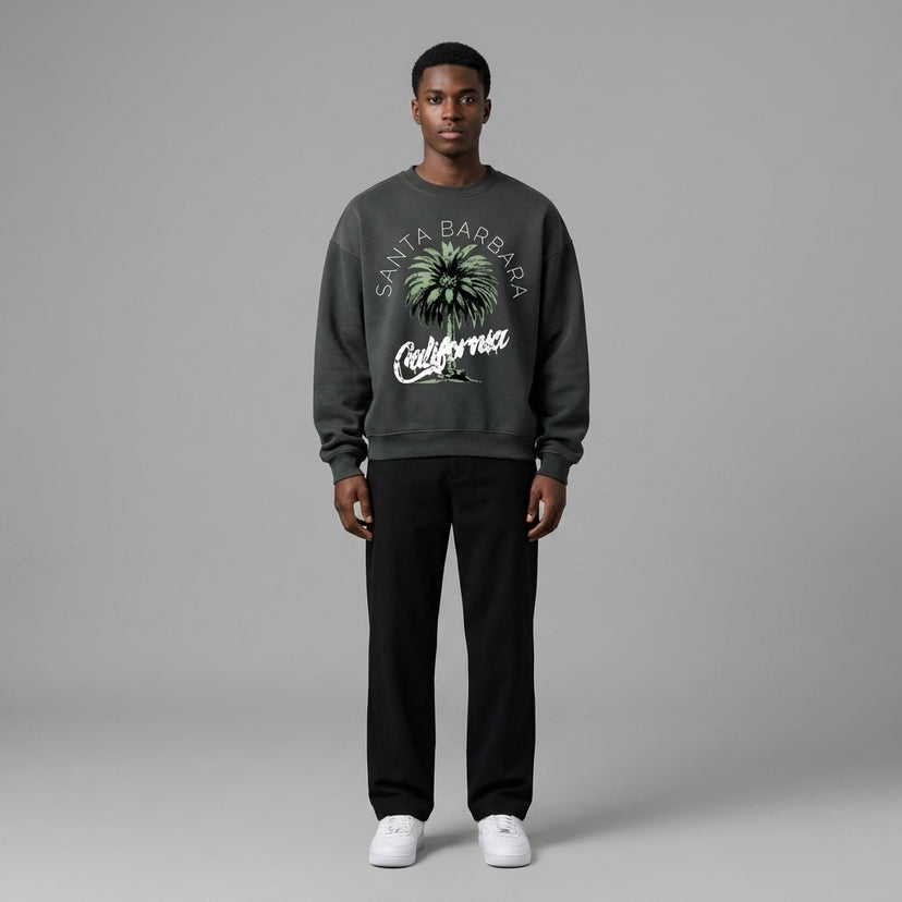 Santa Barbara Oversized Crewneck Sweatshirt - Legendary Branding