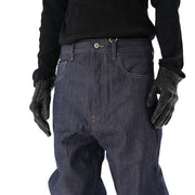 Max Stax Baggy-Fit Jeans, Wide Leg Streetwear Denim, Dark Blue Oversized Jeans, Vintage 90s Grunge Pants, Men's Loose Fit Denim