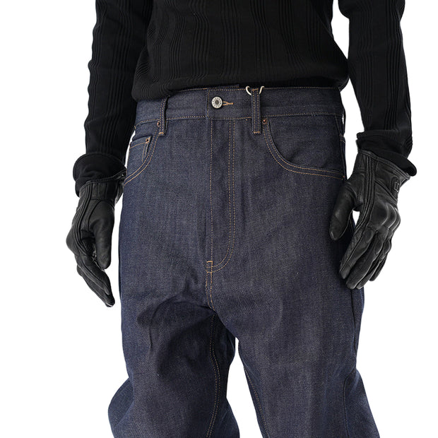 Max Stax Baggy-Fit Jeans, Wide Leg Streetwear Denim, Dark Blue Oversized Jeans, Vintage 90s Grunge Pants, Men's Loose Fit Denim
