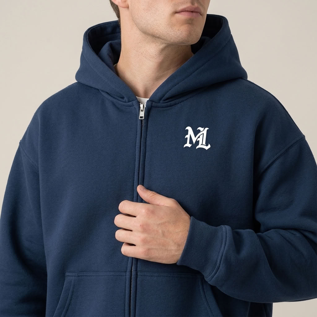 Marque Légendaire Waist Cropped Zip-Up Hoodie | 460GSM — Apparel & Accessories > Clothing > Activewear > Hoodies Detail View 15 | Legendary Branding