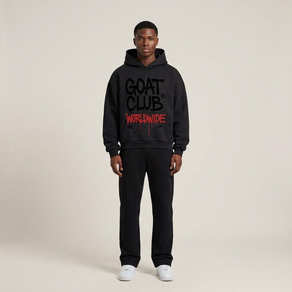 Sprayed Painted GOAT Club Oversized Hoodie