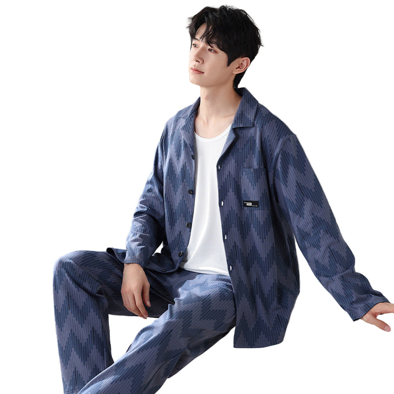 Men’s Premium Cotton Lounge/Pajama Set – Minimalist Long Sleeve Pajama Set for Spring/Fall | Breathable, Soft, Stylish Loungewear for Home or Outdoors