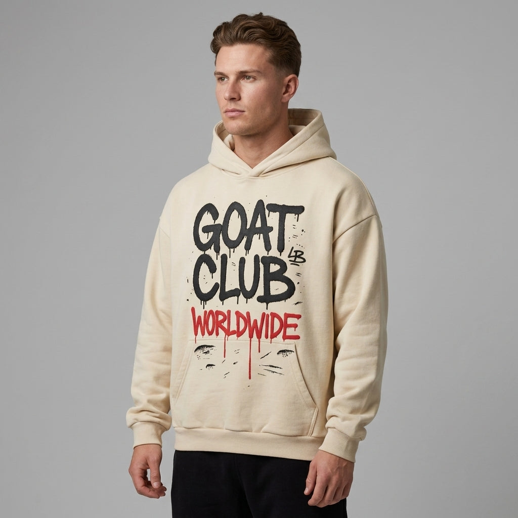 The Goat Club Spray Painted Oversized Hoodie | 460GSM