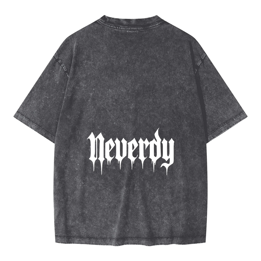 Neverdy (Never Die) Eagles Oversized Snow Wash T-shirt - Legendary Branding