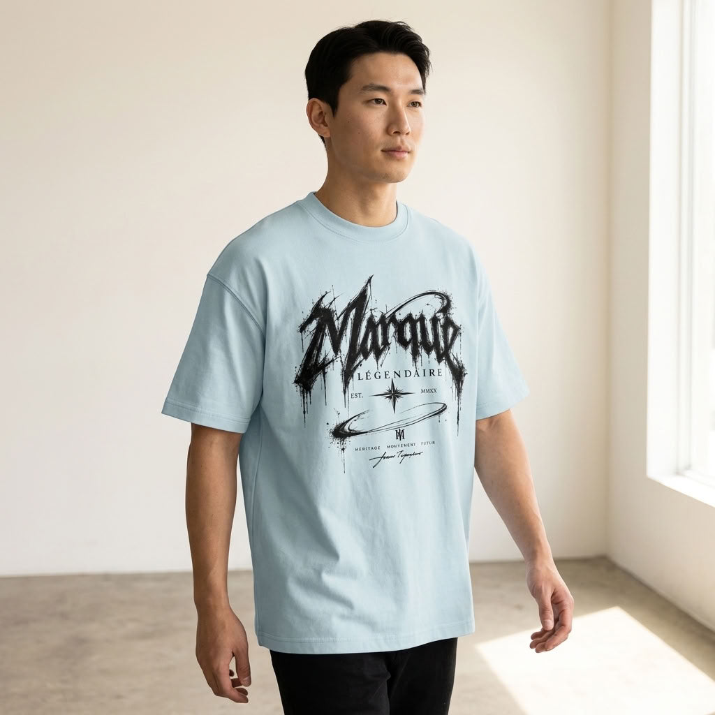 Marque Légendaire Drip Graphic Oversized T-Shirt | 300GSM — Apparel & Accessories > Clothing > Shirts & Tops Detail View 9 | Legendary Branding