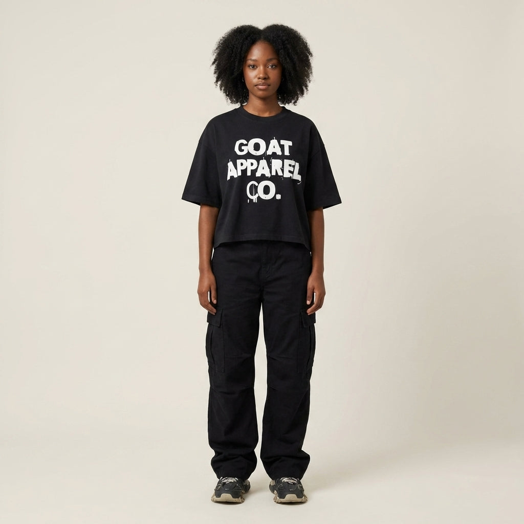 GOAT Sh*t Only Oversized Waist Cropped T-shirt - Legendary Branding