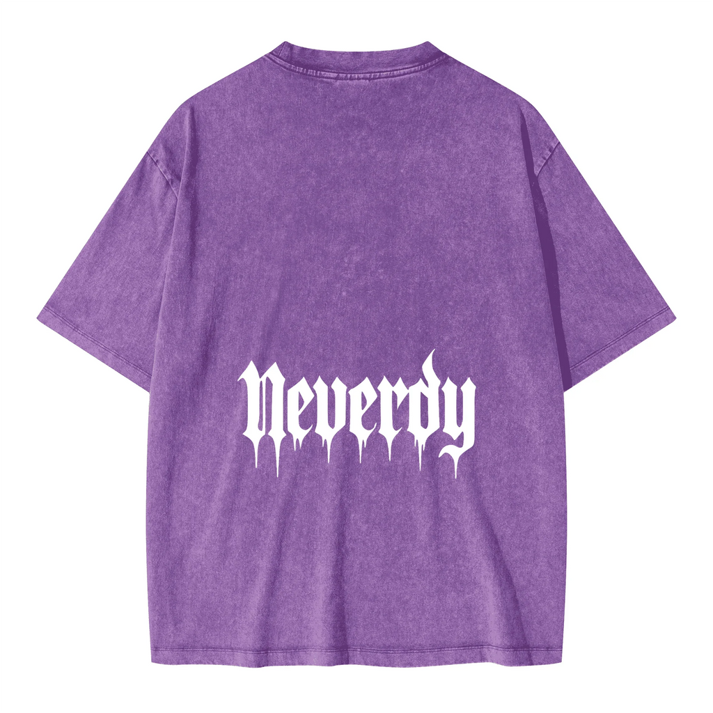 Neverdy (Never Die) Eagles Oversized Snow Wash T-shirt - Legendary Branding