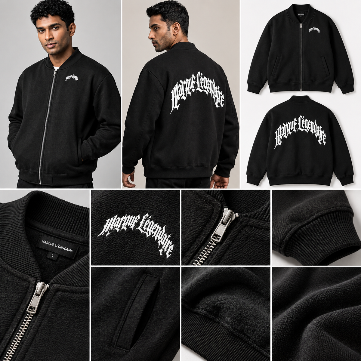 Marque Légendaire Varsity Jacket | 360GSM — Apparel & Accessories > Clothing > Outerwear Detail View 4 | Legendary Branding