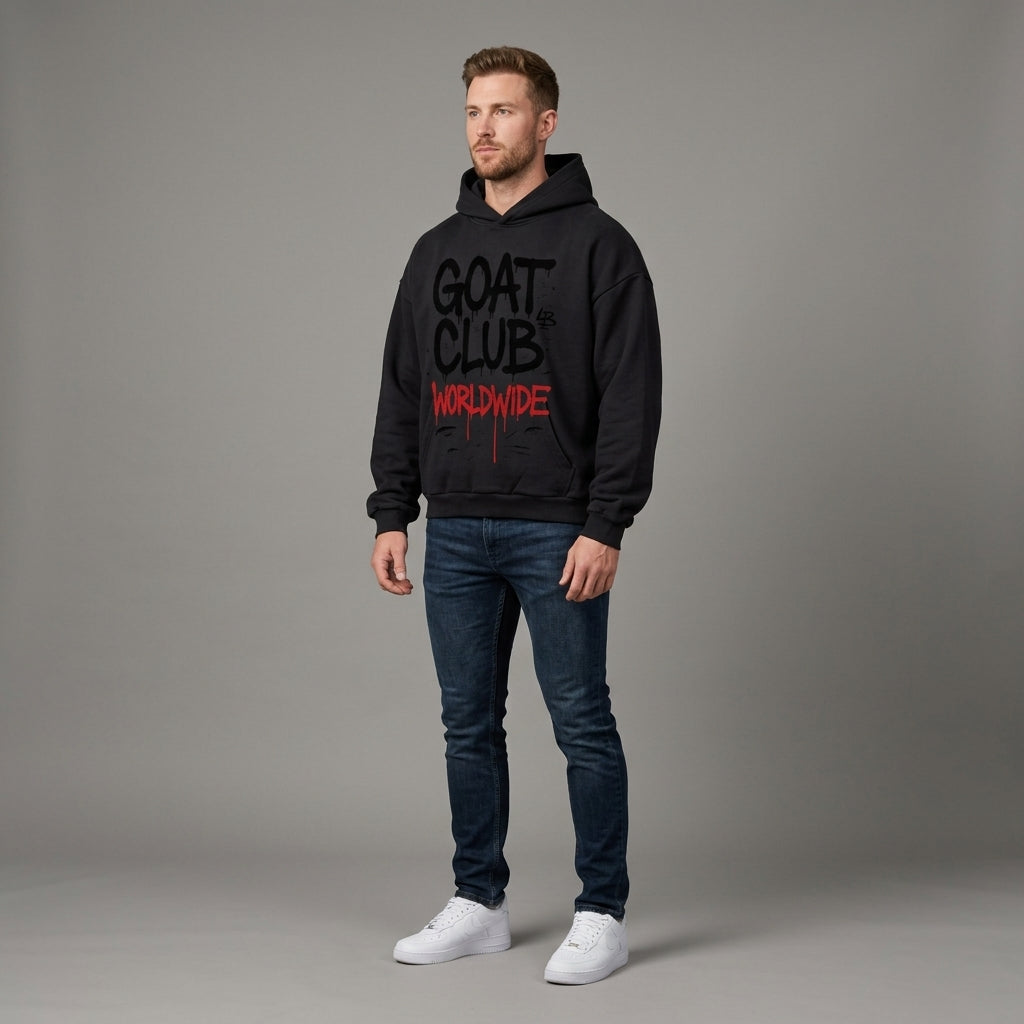 The Goat Club Spray Painted Oversized Hoodie | 460GSM
