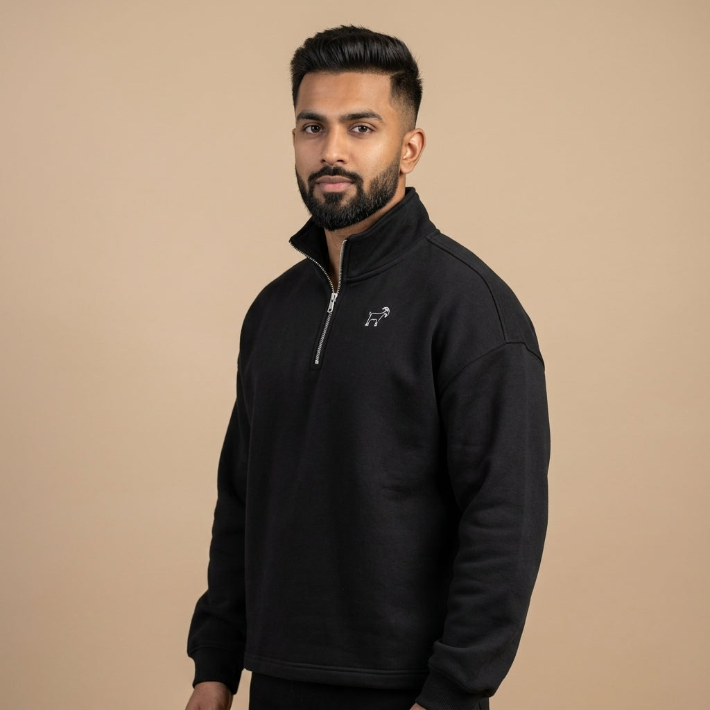 Marque Légendaire Heavyweight 1/4 Zip Panel Sweatshirt | 460GSM