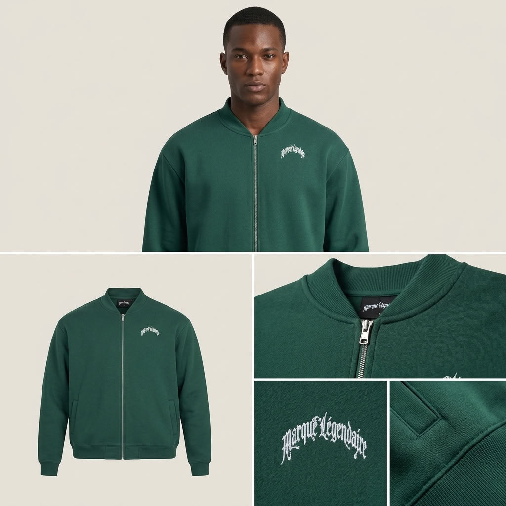 Marque Légendaire Varsity Jacket | 360GSM — Apparel & Accessories > Clothing > Outerwear Detail View 7 | Legendary Branding