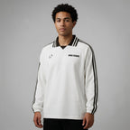 Marque Légendaire Contrast Striped Lapel Collar Sweatshirt | 380GSM