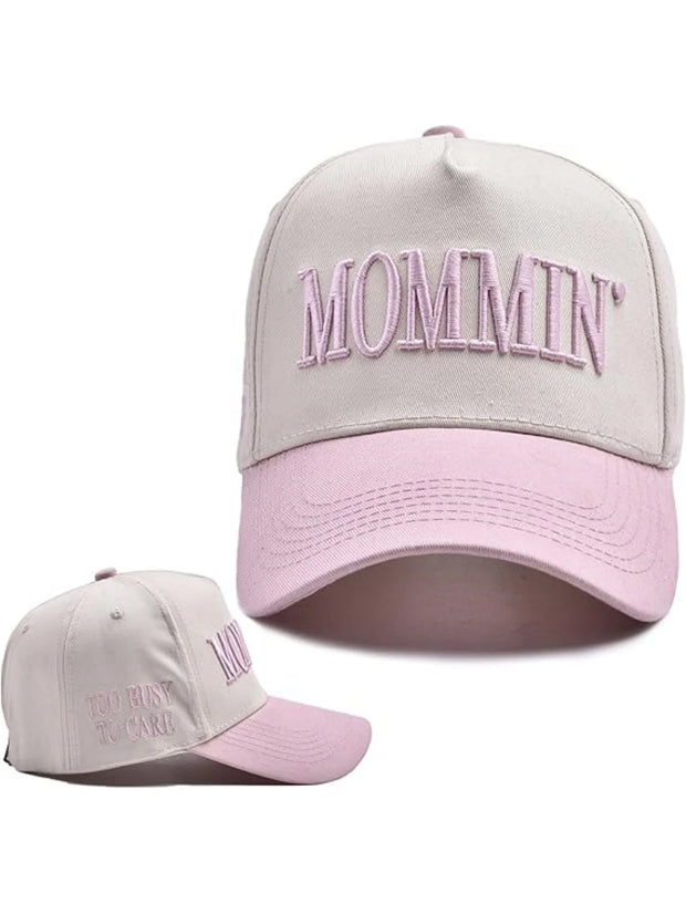 "Mommin" Embroidered Baseball Hat – Vintage Y2K Retro Baseball Cap, Adjustable Dad Hat for Women, Casual Streetwear Style