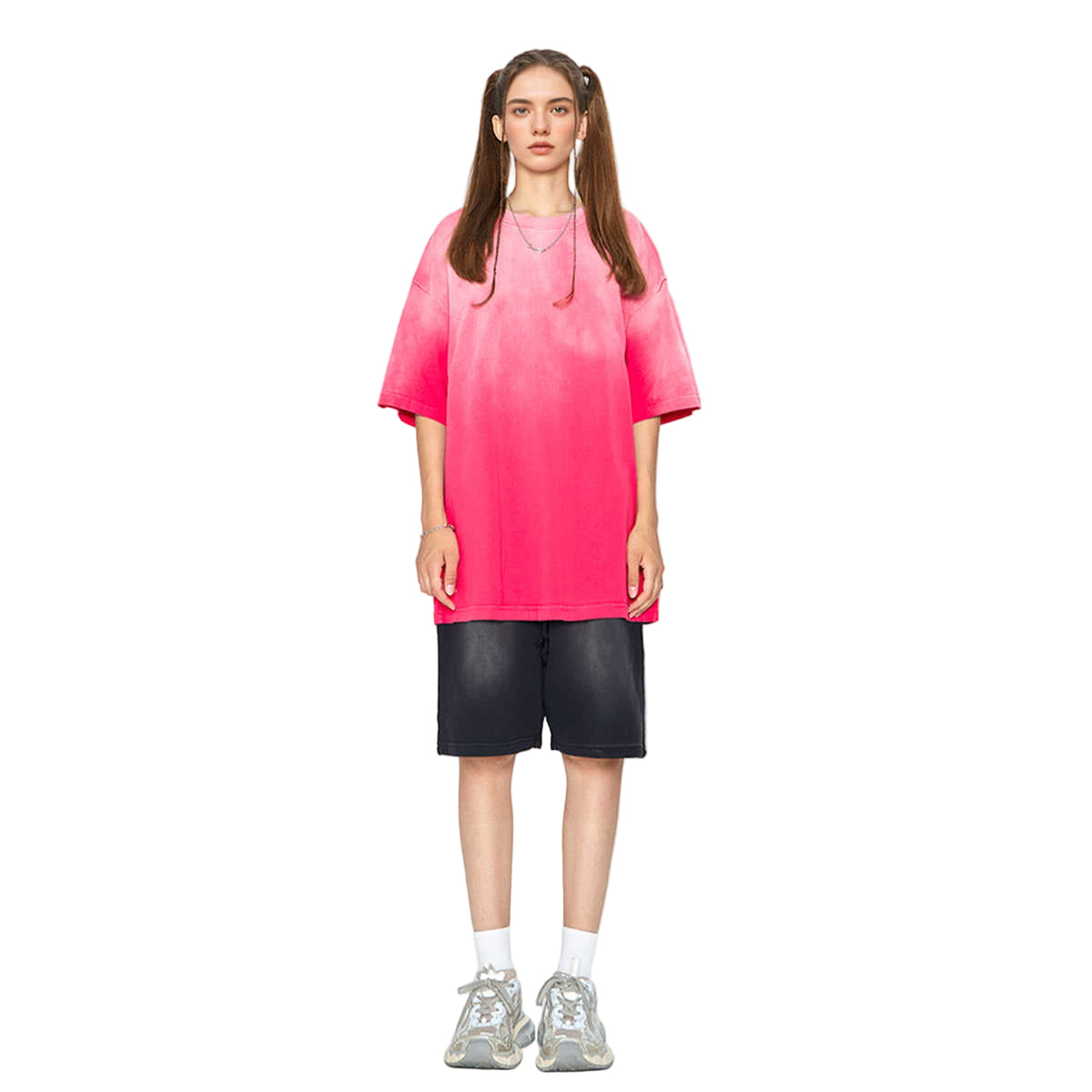 Blank Washed Gradient GOAT T-Shirt, Vintage Loose Fit Tee, 270GSM Heavyweight Shirt, GOAT Streetwear Tee, Faded Gradient Oversized Shirt, Unisex Washed Cotton T-Shirt, Urban Streetwear Blank Tee