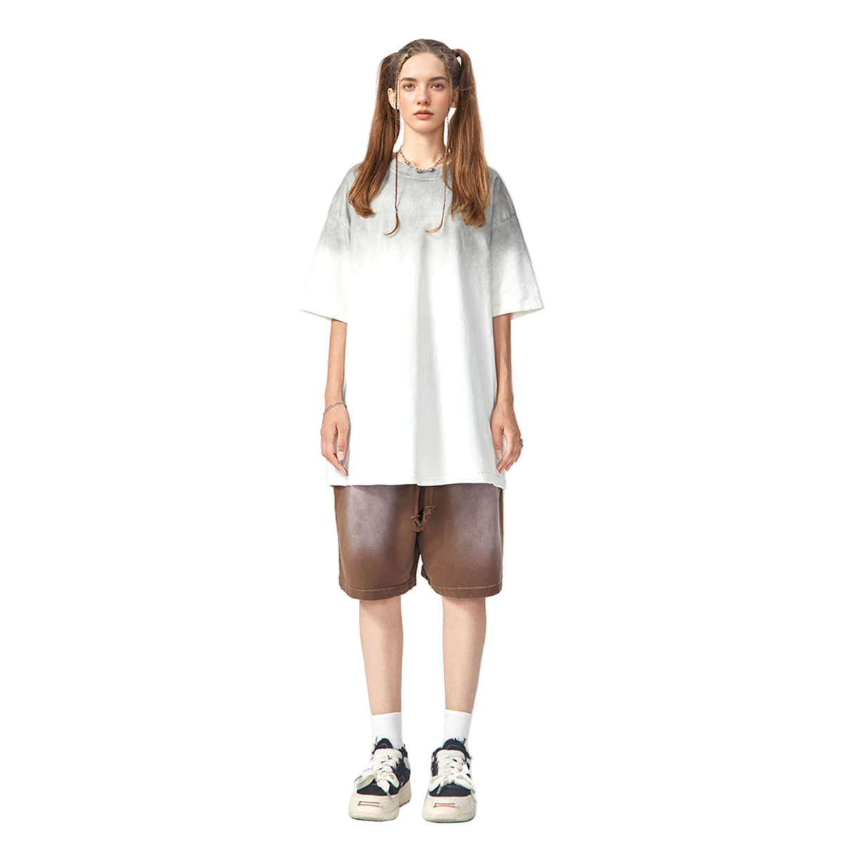 Blank Washed Gradient GOAT T-Shirt, Vintage Loose Fit Tee, 270GSM Heavyweight Shirt, GOAT Streetwear Tee, Faded Gradient Oversized Shirt, Unisex Washed Cotton T-Shirt, Urban Streetwear Blank Tee