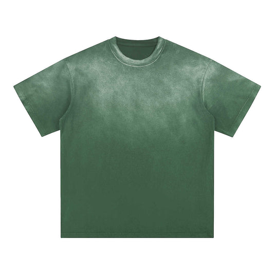 Blank Washed Gradient GOAT T-Shirt, Vintage Loose Fit 270GSM Heavyweight Tee, Faded Oversized Cotton Shirt, Unisex Urban Streetwear