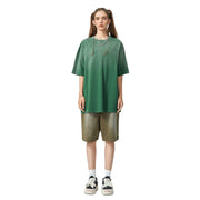 Blank Washed Gradient GOAT T-Shirt, Vintage Loose Fit 270GSM Heavyweight Tee, Faded Oversized Cotton Shirt, Unisex Urban Streetwear