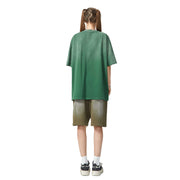 Blank Washed Gradient GOAT T-Shirt, Vintage Loose Fit 270GSM Heavyweight Tee, Faded Oversized Cotton Shirt, Unisex Urban Streetwear