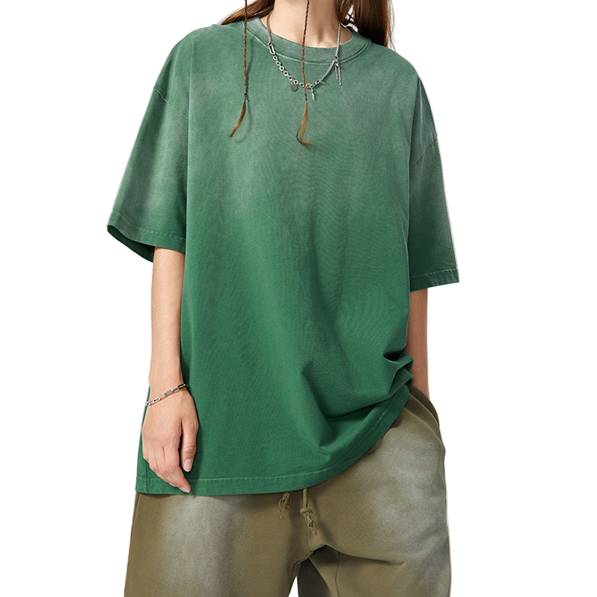 Blank Washed Gradient GOAT T-Shirt, Vintage Loose Fit Tee, 270GSM Heavyweight Shirt, GOAT Streetwear Tee, Faded Gradient Oversized Shirt, Unisex Washed Cotton T-Shirt, Urban Streetwear Blank Tee