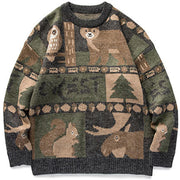 BearKnit™ Harajuku Y2K Sweater – Vintage Cartoon Pullover for Men & Women | Cozy Knit Streetwear Top