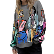 ZATRHMBM™ Knitted Sweatshirt – Y2K Vintage Pullover for Women | Casual Autumn Streetwear Sweatshirt