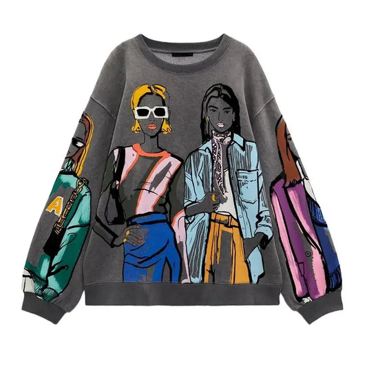 ZATRHMBM™ Knitted Sweatshirt – Y2K Vintage Pullover for Women | Casual Autumn Streetwear Sweatshirt