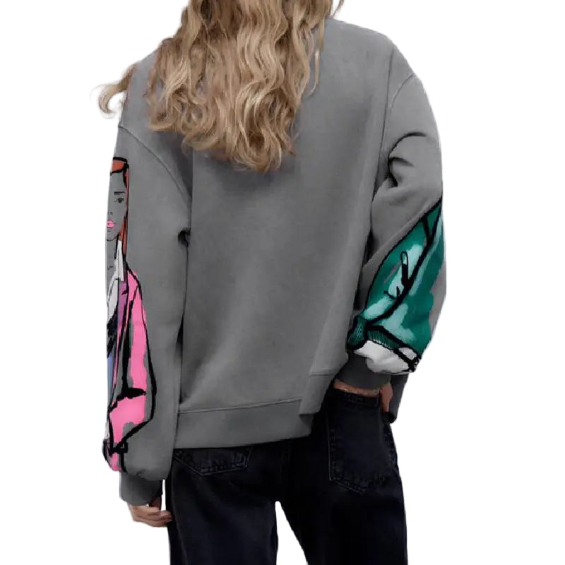 ZATRHMBM™ Knitted Sweatshirt – Y2K Vintage Pullover for Women | Casual Autumn Streetwear Sweatshirt
