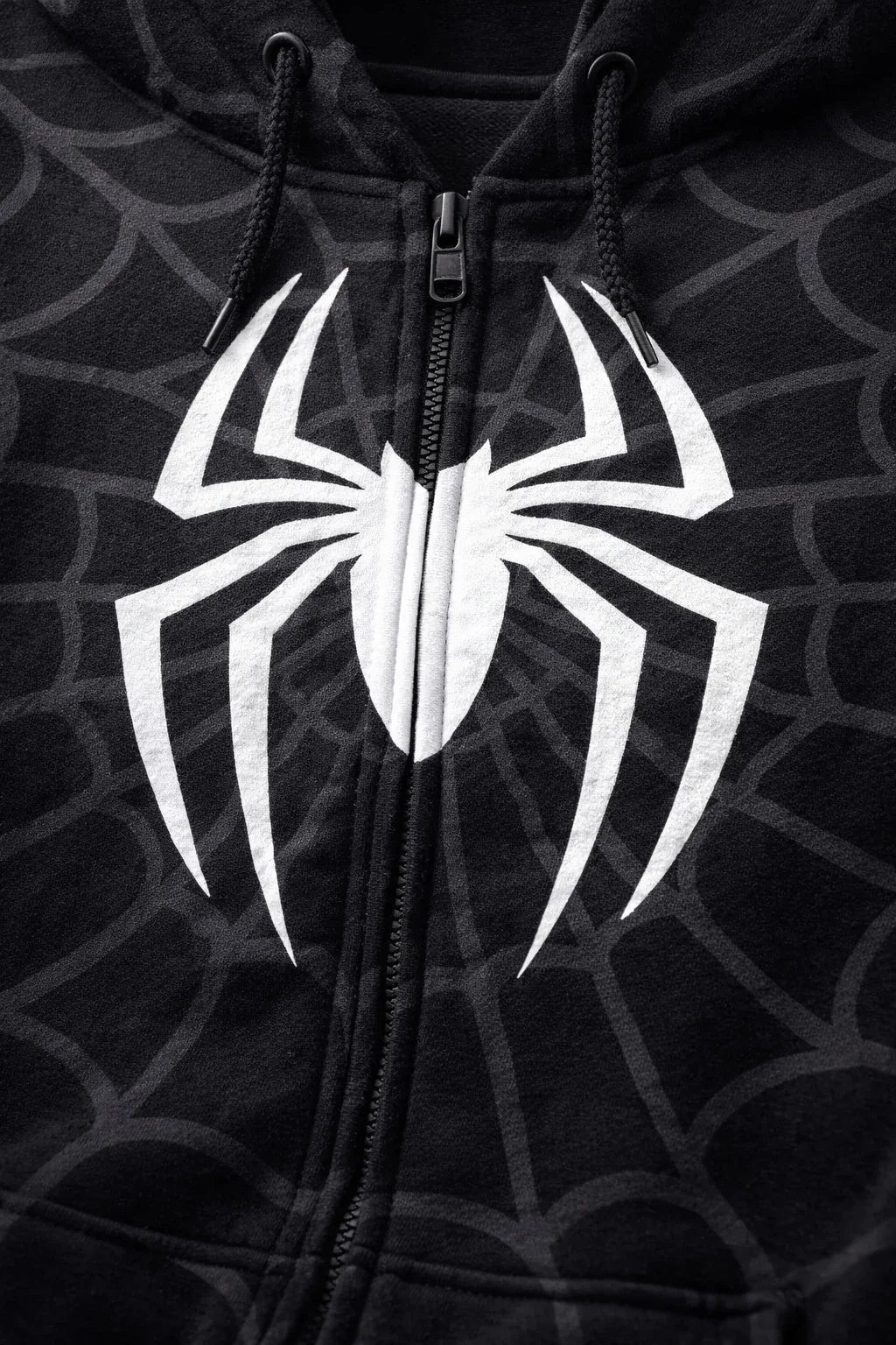 Spider Embroidered Zip-Up Unisex Hoodie