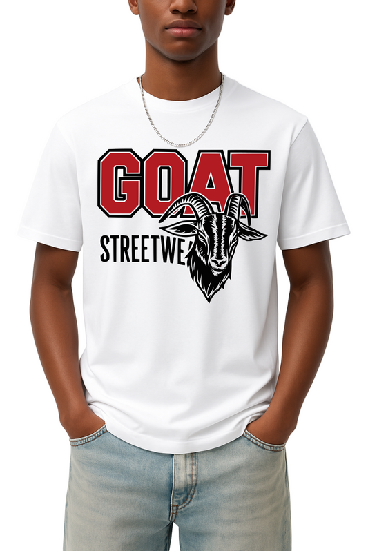 "Varsity GOAT" Regular Fit T-Shirt – Premium 190GSM Cotton T-Shirt, Regular Fit Unisex Tee, Collegiate-Inspired Streetwear
