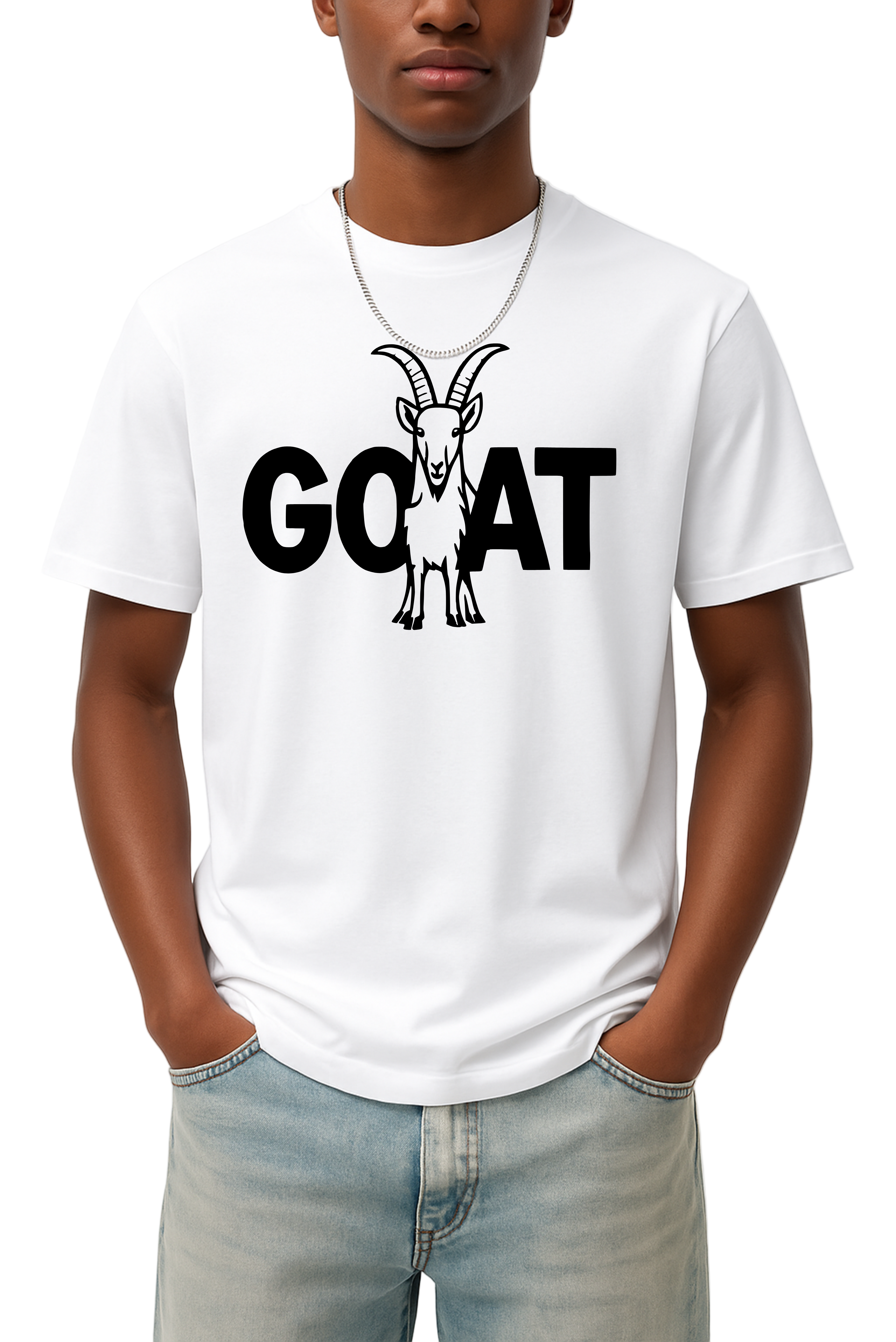 "Icon of the Herd" Combed Cotton Regular Fit T-Shirt – Classic Regular Fit Tee, 190GSM Luxury Combed Cotton, GOAT Logo Shirt, Unisex Premium Fit Streetwear Essential