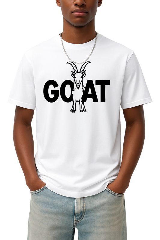 Icon of the Herd Regular Fit T-Shirt, 190GSM Luxury Combed Cotton Tee, GOAT Logo Shirt, Unisex Premium Streetwear Essential