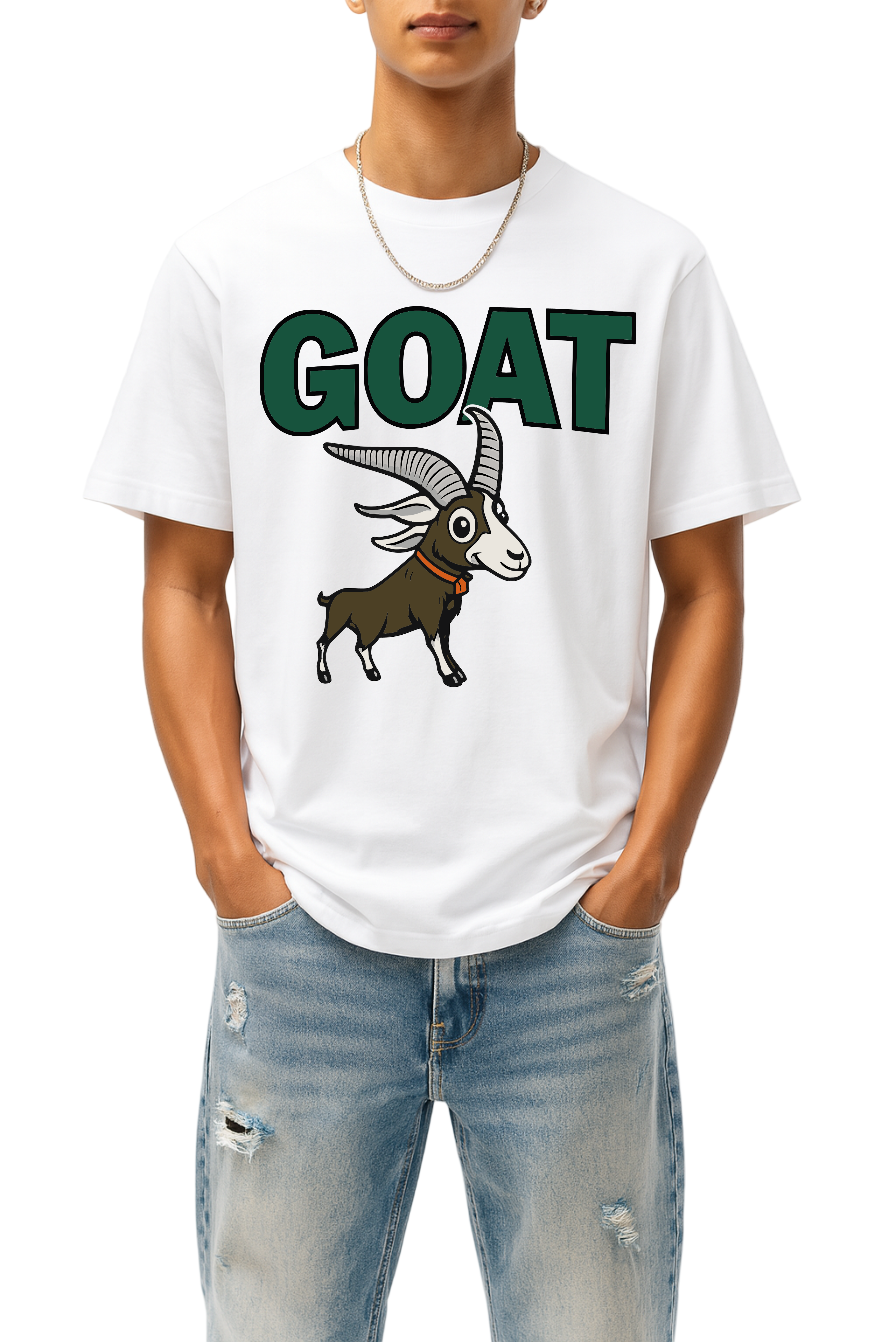 "Lil GOAT" Regular Fit T-Shirt – Soft Cotton Classic Tee, Lightweight 190GSM Fabric, Unisex Streetwear, Minimal GOAT Logo Shirt, Everyday Essential Tee