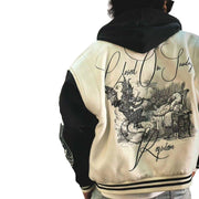 Embroidered Legacy Varsity Jacket – Retro Letterman Style, Fitted & Thick Letterman Jacket, Streetwear Bomber