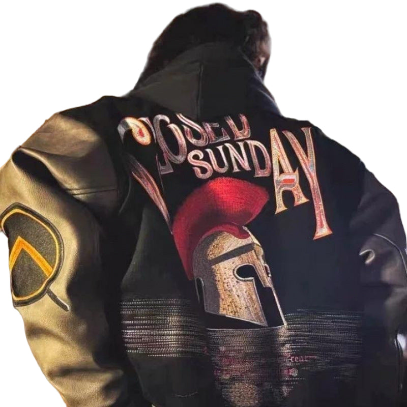 Embroidered Legacy Varsity Jacket – Retro Letterman Style, Fitted & Thick Letterman Jacket, Streetwear Bomber