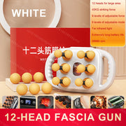 Fascia Gun Deep Tissue Massage Gun – 12/8 Heads, High-Frequency Electric Muscle Massager for Neck, Back & Legs