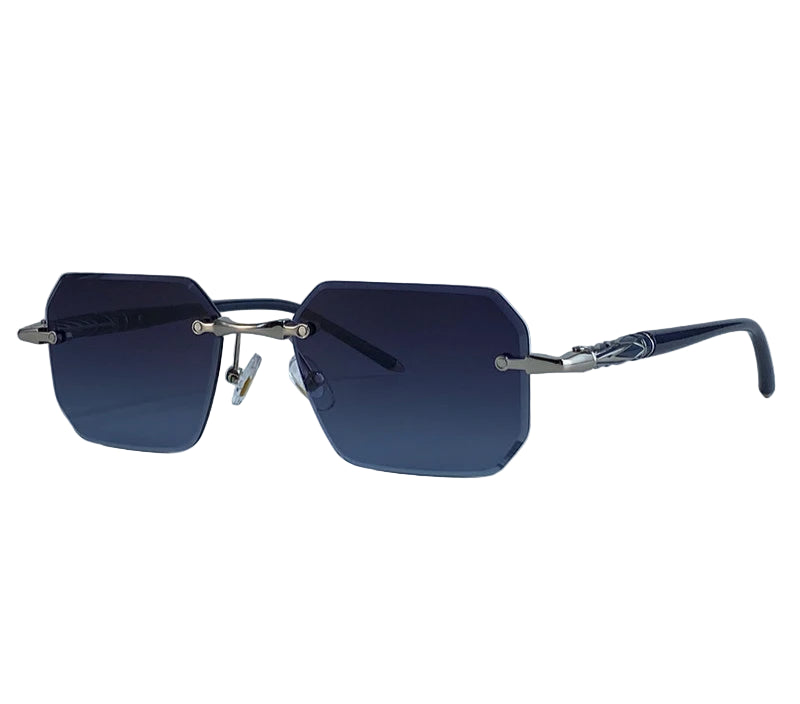 Square Rimless Sunglasses for Men – 2025 Luxury Steampunk Polygon Gradient UV400 Shades by KIM7KIM | Trendy Frameless Eyewear