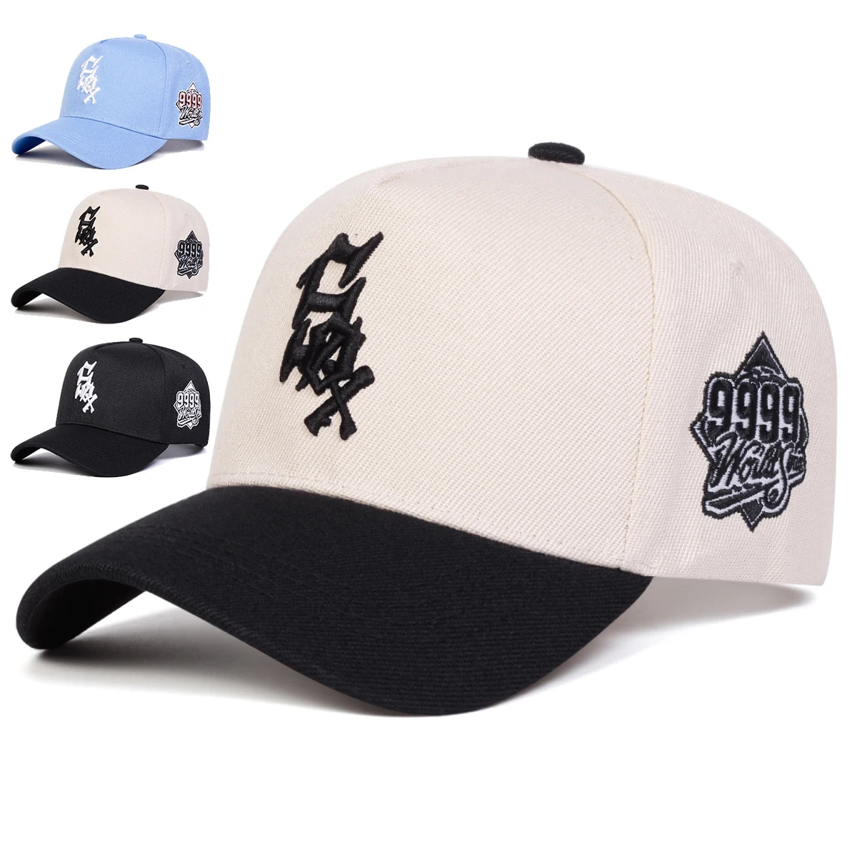 "SOX" 9999 Embroidered Baseball Cap - Adjustable Unisex Streetwear Hat | Curved Brim Snapback