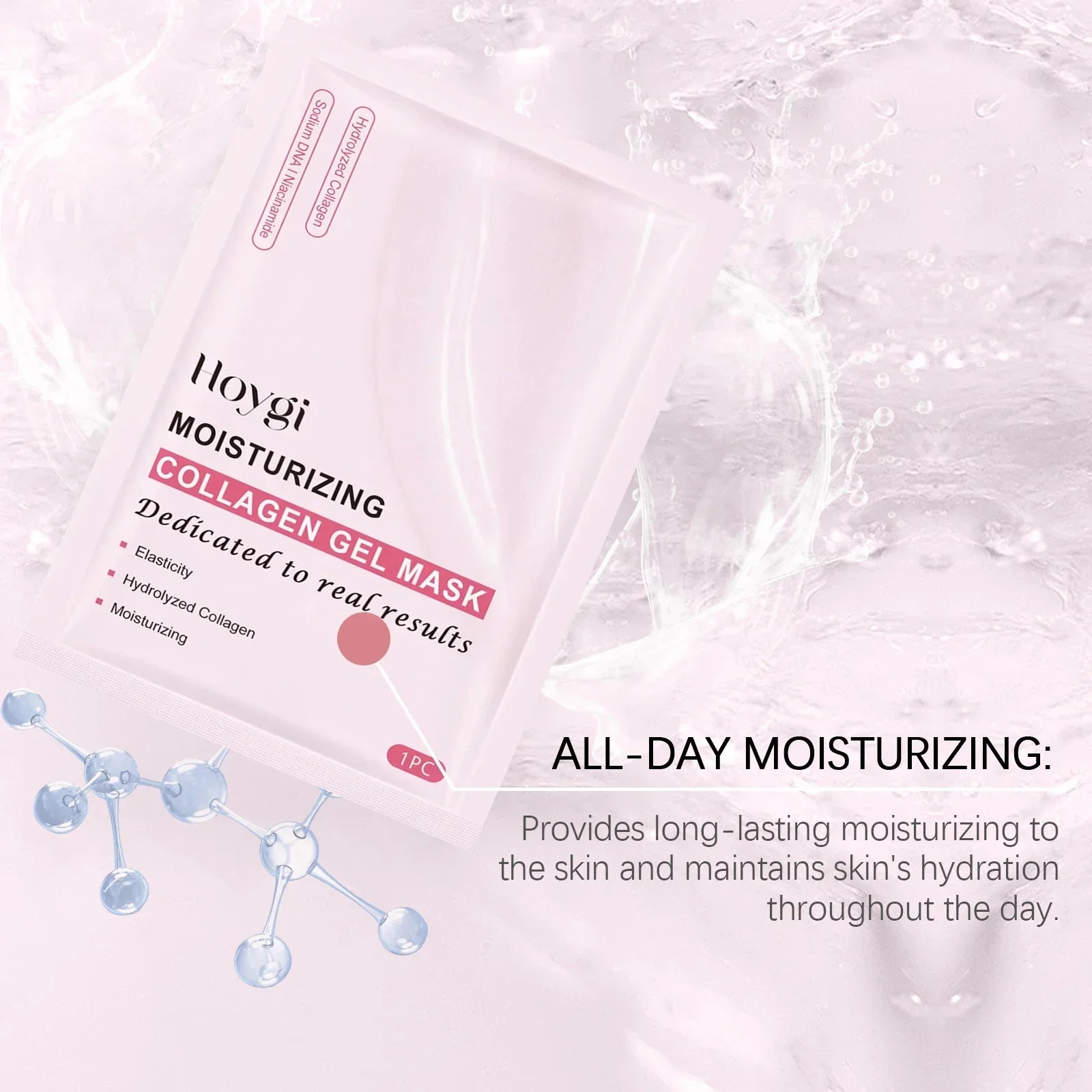 Pink Collagen Gel Face Mask – Salmon PDRN Hydrogel Jelly Sheet, Deep Hydration, Anti-Aging & Skin Tone Balance