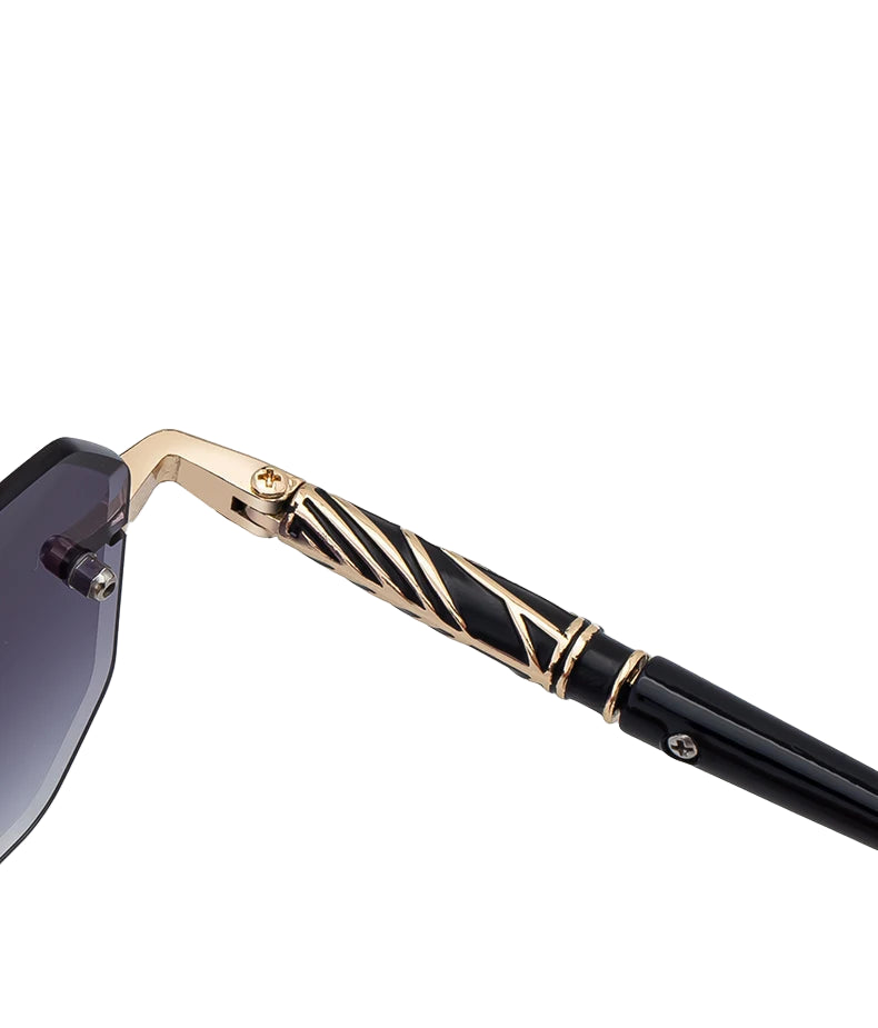 Square Rimless Sunglasses for Men – 2025 Luxury Steampunk Polygon Gradient UV400 Shades by KIM7KIM | Trendy Frameless Eyewear