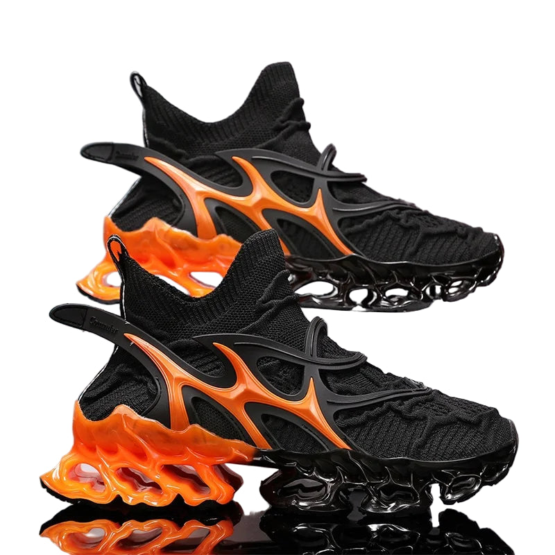 Men’s Flame Sole Sneakers V.2 - Luxury Streetwear Sneakers, Breathable Flyknit Running Shoes