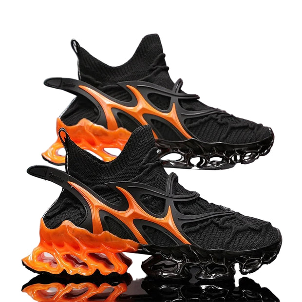 Men’s Flame Sole Sneakers V.2 - Luxury Streetwear Sneakers, Breathable Flyknit Running Shoes