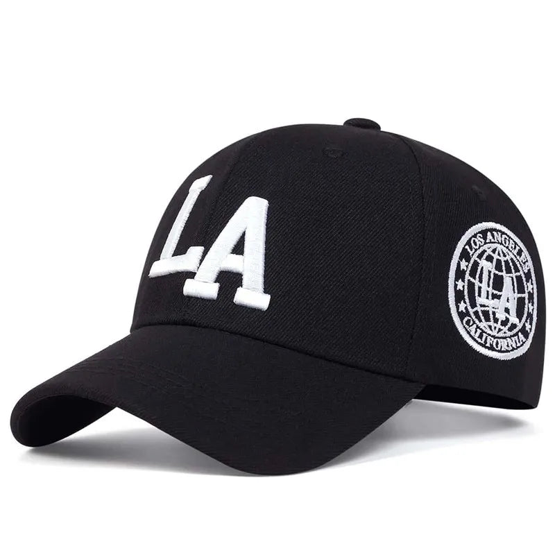 LA Embroidered Snapback Cap - Adjustable Unisex Baseball Hat | Casual Outdoor Streetwear Cap