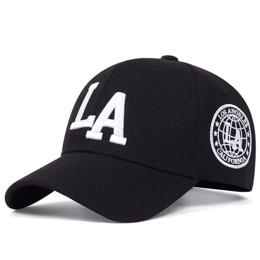 LA Embroidered Snapback Cap - Adjustable Unisex Baseball Hat | Casual Outdoor Streetwear Cap