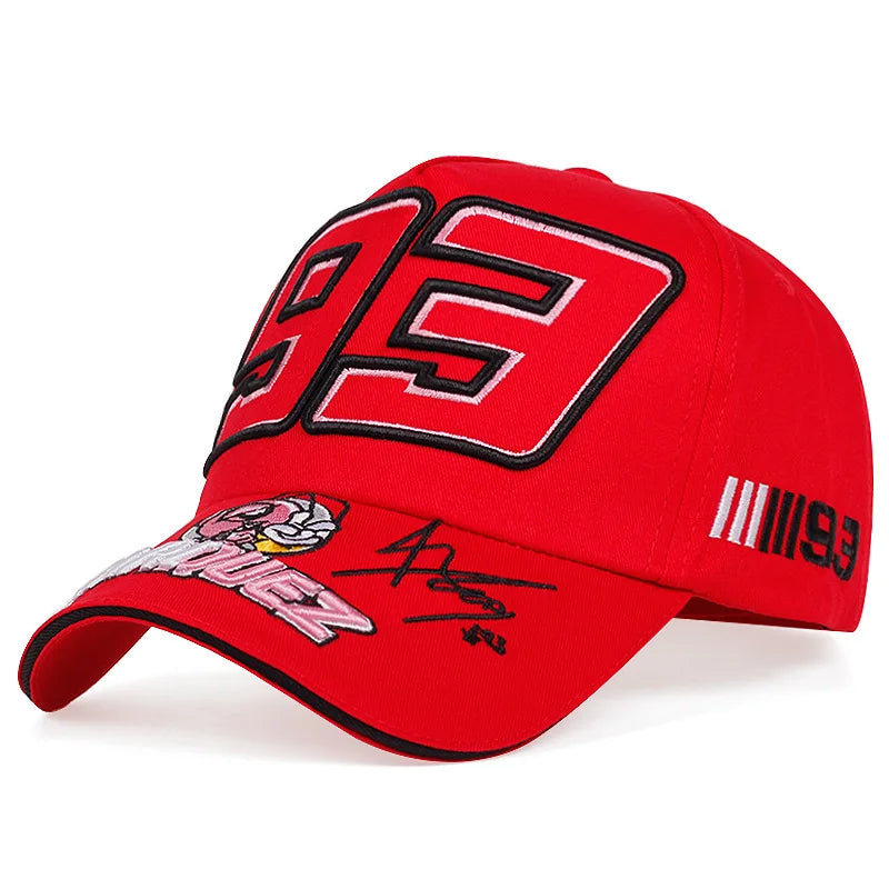Marc Marquez Racing Cap - Embroidered Unisex Baseball Hat | Adjustable Sun Cap for Riding & Cycling