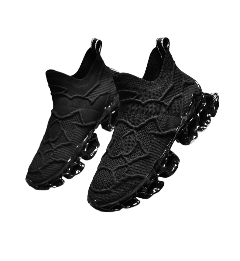 Men’s Flyknit Sneakers - Flame Sole Luxury Trainers, Breathable Running Shoes, Streetwear Fashion Sneakers